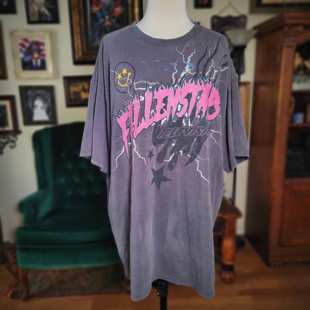 Civilized Graphic T-Shirt Mens‎ 2XL Gray Fallenstar Television Rock Grunge Tee